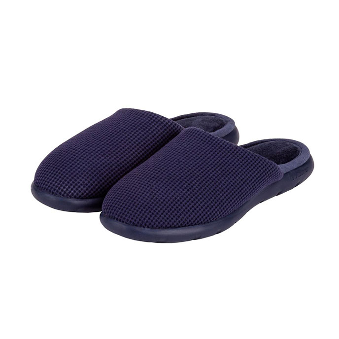 Isotoner Ladies iso-flex Waffle Mule Slippers Navy