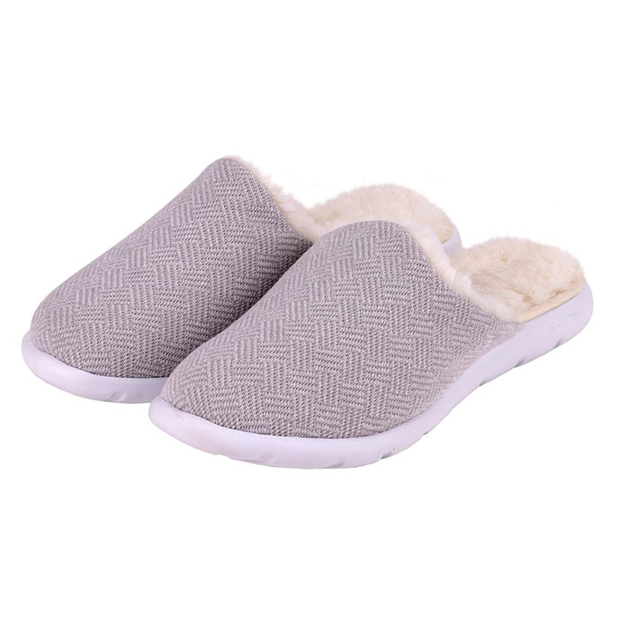 Isotoner Ladies iso-flex Herringbone Mule Slipper Grey