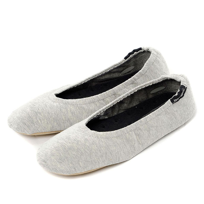 Isotoner Stretch Jersey Ballet Slippers Grey