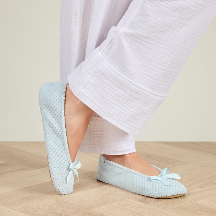 Isotoner® Ladies Popcorn Ballet Slipper Pastel Blue