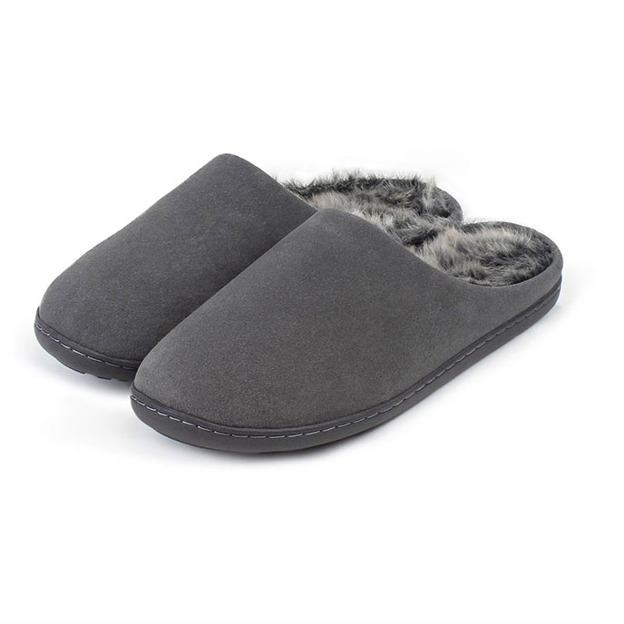 mens fluffy mule slippers