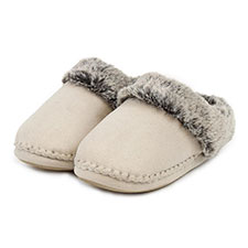 totes Ladies Suedette Fur Mule Slippers