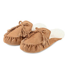 totes Ladies Suedette Fur Moccasin 