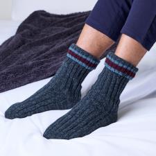 totes toasties® Mens Fleece Lined Chunky Rib Slipper Sock