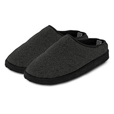 totes Mens Wool Blend Felt Mule Slipper with EVA Sole