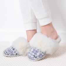 totes toasties® Ladies Fair Isle Knit Mule Slippers