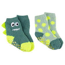 totes Boys Super Soft Slipper-Sox Dino (Twin Pack)