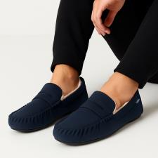 totes toasties® Mens Suedette Moccasin Slipper With Faux Fur Lining