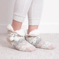 totes toasties® Ladies Chenille Crop Knitted Slipper Socks