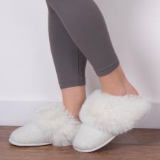 totes toasties® Ladies Textured Sparkle Faux Fur Mule Slippers