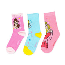 Children&#39;s Disney Princess Triple Pack Socks Peach/Pink/Blue