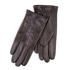 Isotoner Ladies Waterproof 3 Point Leather Gloves Chocolate