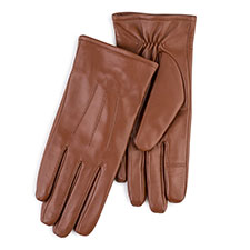 Isotoner Ladies Waterproof 3 Point Leather Gloves Tan