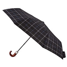 totes X-TRA STRONG Auto Open/Close Grey Check Print Umbrella 