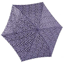 totes Thin Lilac Leopard White Block Stripe Mini Umbrella