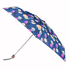 Compact Flat Pink Photographic Floral Umbrella (5 Section)