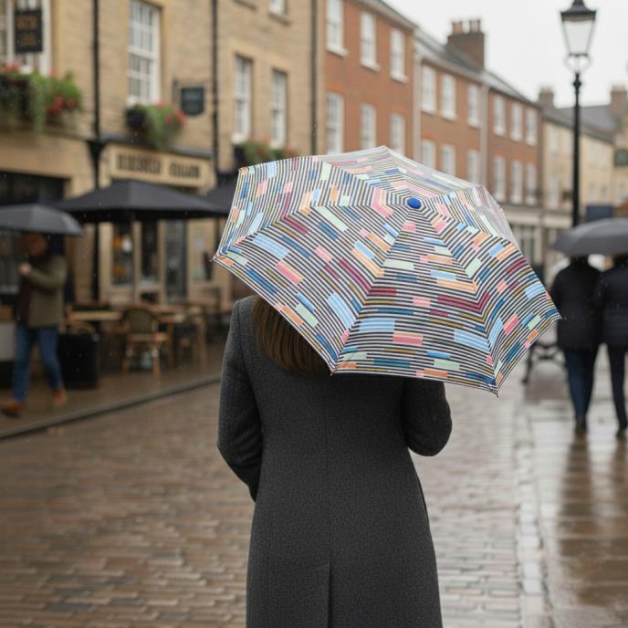 totes® Supermini Colour Block Stripe Print Umbrella