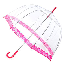 totes Ladies PVC Dome Heart Umbrella