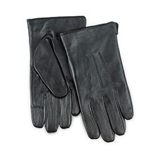 Isotoner&#174; Mens Smartouch Water Repellent 3 Point Leather Gloves  Black