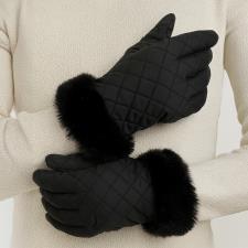 Isotoner® Ladies SmarTouch™ Water Repellent Padded Gloves With Fur Cuff