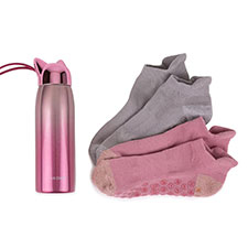 totes Ladies Stainless Steel Bottle &amp; Yoga Socks Set
