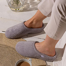 Isotoner Ladies Popcorn Terry Mule Slippers