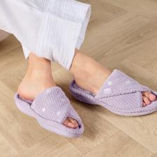 Isotoner® Ladies Popcorn Turnover Open Toe Slipper