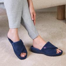 Isotoner® Ladies Popcorn Turnover Open Toe Slippers