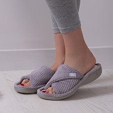 Isotoner® Ladies Popcorn Turnover Open Toe Slippers