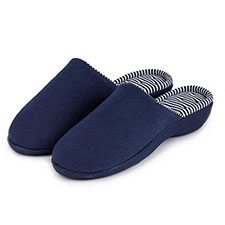 Isotoner Ladies  Striped Heeled Mule Slipper