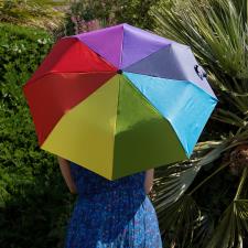 totes® UV  Supermini Multi Gore Rainbow Print Umbrella
