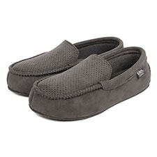 totes brown suede saddle moccasin slippers