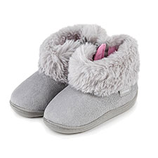 Isotoner Kids Fur Cuff Bootie Slipper