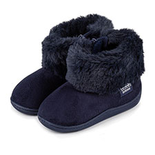 Isotoner Kids Fur Cuff Bootie Slipper