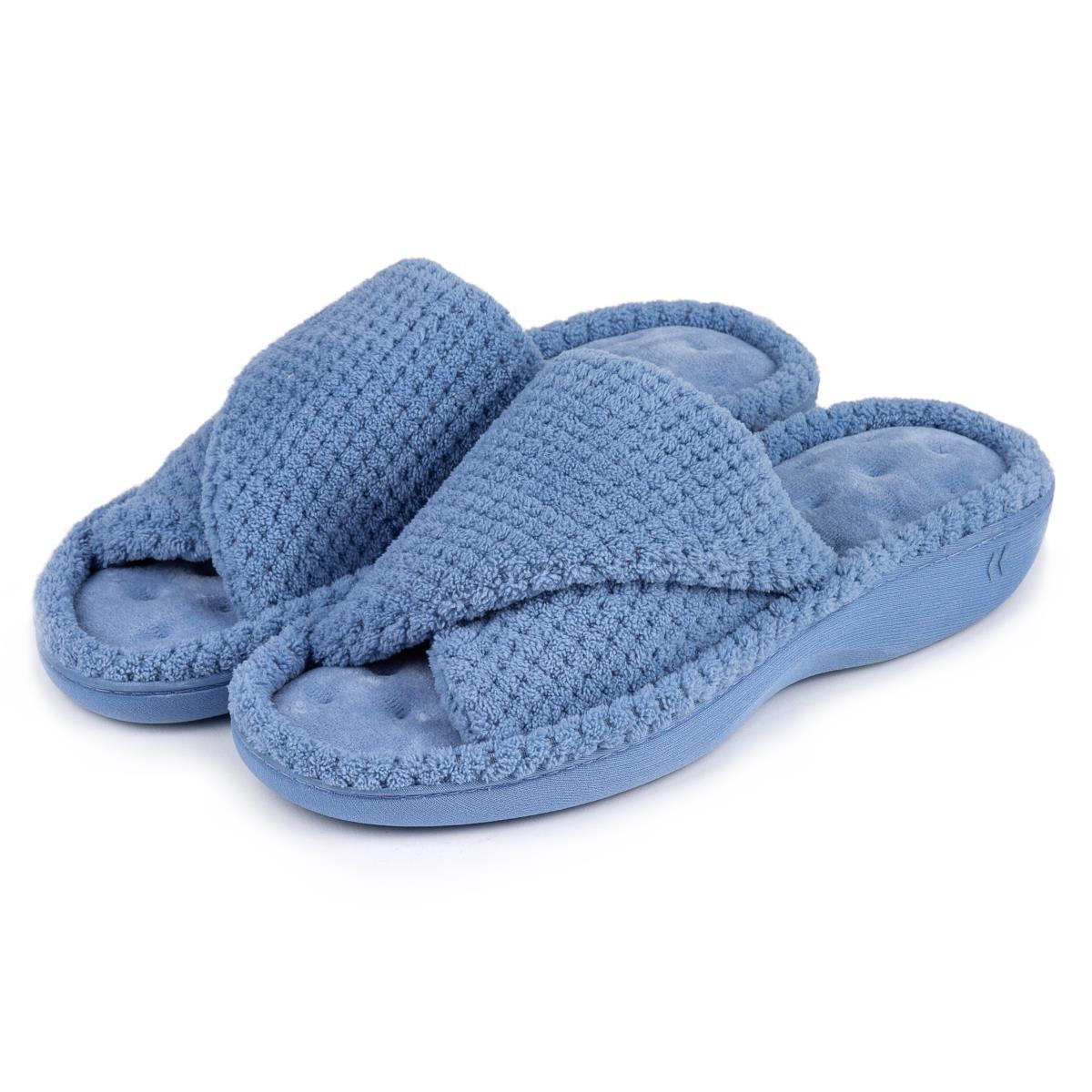 Isotoner Ladies Popcorn Turnover Open Toe Slippers totes ISOTONER